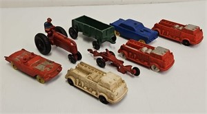 (8) Vintage Rubber Farm Toys and Vehicles
