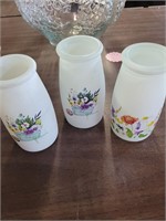 Set of 3 Glass Vases