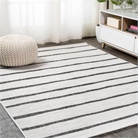 Colonia Berber Stripe Ivory/Black 8x10 Rug