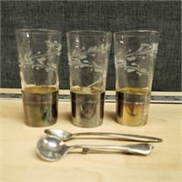 Small Glass Shot Glasses and mini Spoons