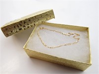 10K Yellow Gold Figaro Link Bracelet: 7.5" Long