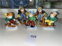 Occupied Japan Porcelain skiers