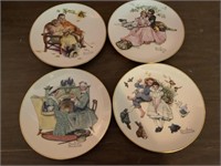 4 Norman Rockwell decorative plates: Gorham Fine