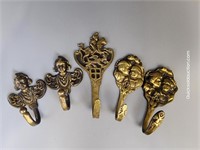 Five Brass Hooks