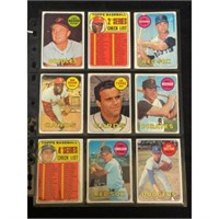 (9) 1969 Topps Baseball Stars/hof