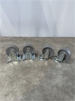 3 inch rigid and swivel metal caster wheels, set