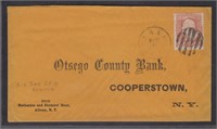 US Stamps #65 tied on Cover to Ostego County Bank