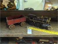 Cast iron engine and wagon- arcade #288