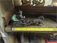 Cast iron horse and cart