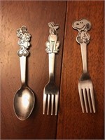 Lot of 3 vintage Children’s forks and spoon