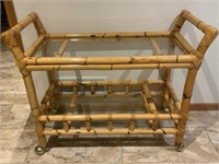 VTG Bamboo & Glass Bar Cart