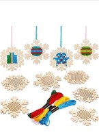 (New) 10 pcs Christmas Wooden Cross Stitch Kits