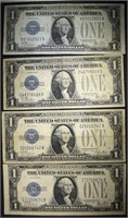 4-1928 SILVER CERTIFICATES  “FUNNY BACK NOTES” NIC