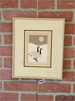 Signed Framed Geese Print 11x13