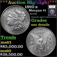 *Highlight Of Entire Auction* 1892-s Morgan Dollar