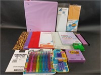 Binder, Envelopes, Sharpies, Paper Mate Pens, More