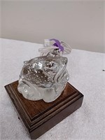Glass frog with lighted base