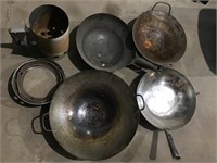 Grilling woks and chimney