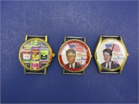 3 Collectible Watches-2 Bill Clinton, 1 Campbell's