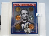 137 Years of United States Cents Indian Lincoln