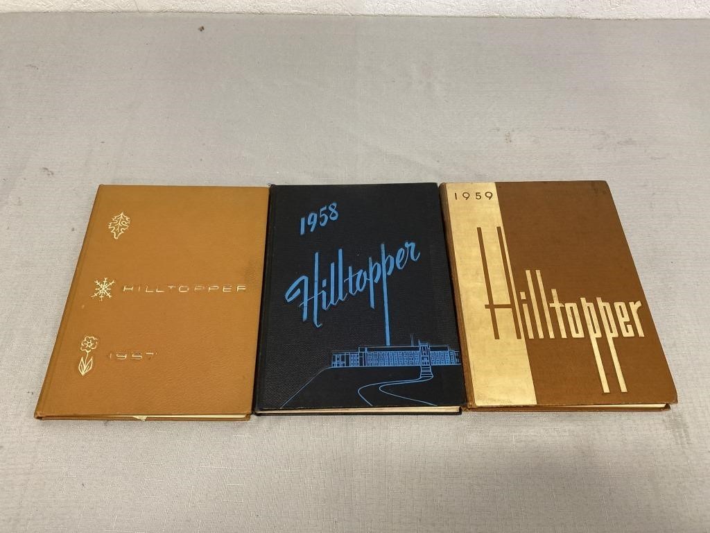 3 Hilltopper High School Yearbooks 1957-1959