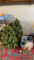 2) matching 3 foot Christmas trees, Christmas