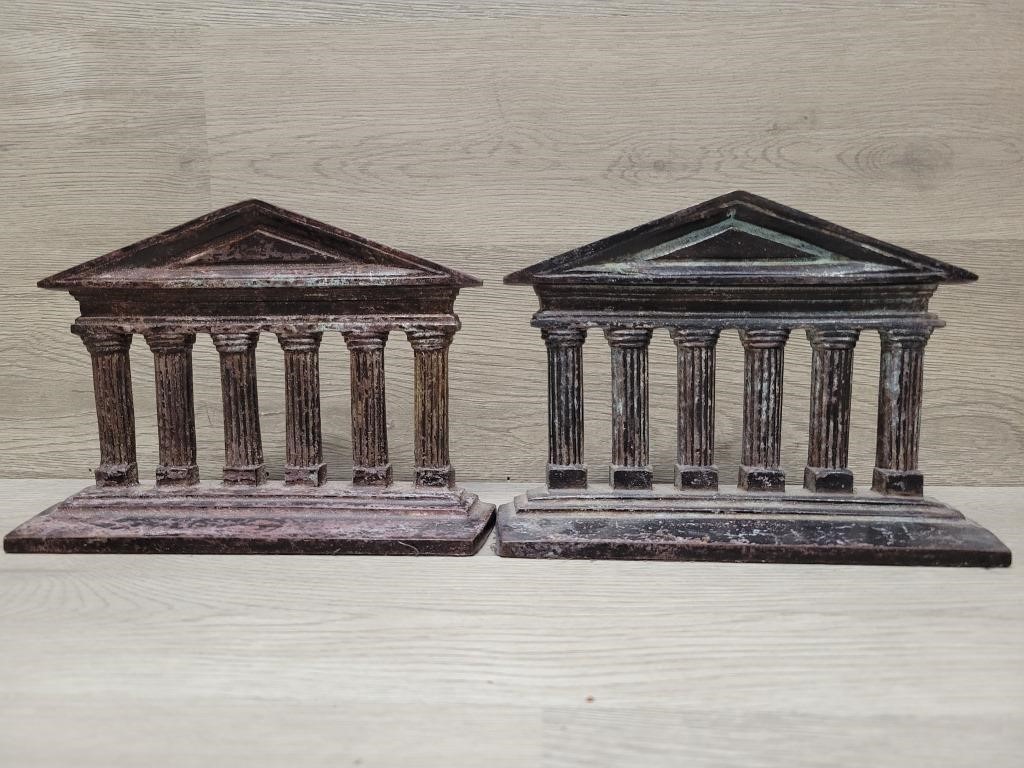 Bronze/Cast Metal Roman Columns Bookends