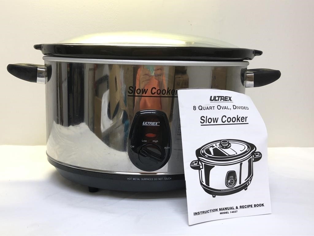 New Ultrex 8 Qt Oval Divided Slow Cooker