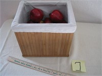 Lined Wooden Box with Apples