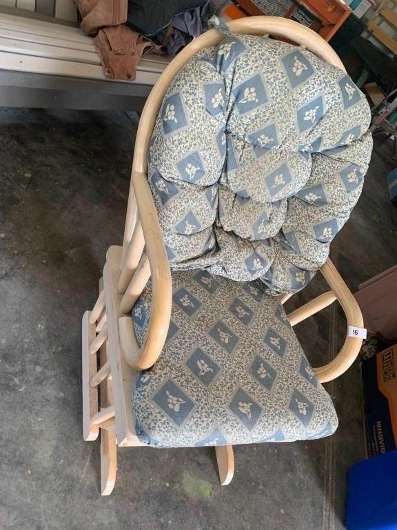 Wooden Rocking Chair w/ Cushion