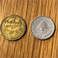 (2) Lebanon Republique Libanaise Coins