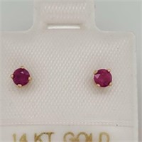 14K Yellow Gold Ruby Earrings  $120