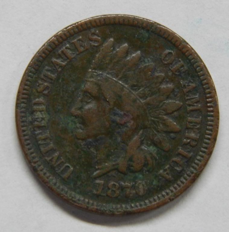 1870 Indian Head Cent - - Grainy