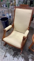 Vintage beige Upholstered Platform Rocker