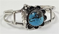 Navajo Sterling Silver & Turquoise Cuff Bracelet