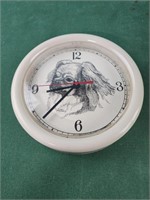 8" pekingese clock