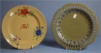 Two various Spode drabware plates
