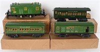 AMERICAN FLYER 3015 ENGINE, & 3 CARS w/ BOXES