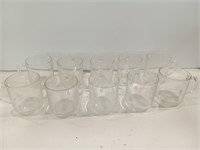 Lot of Ten Clear Glass Cups