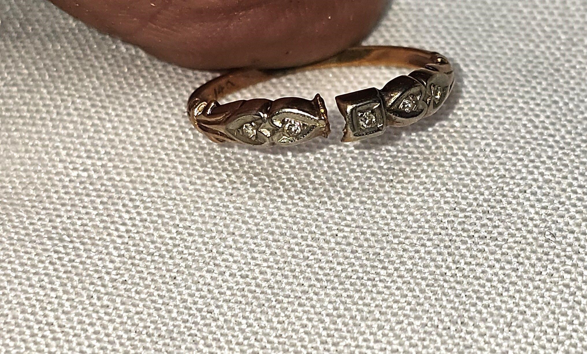 Dainty 14k gold ring & Solid gold Ring both Broken