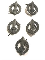 WWII Italian PNF Collar Pin (Lot of 5).