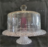 VTG Pedestal Glass Cake Plate