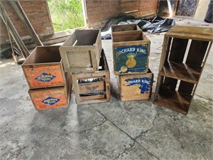 Vintage crates- wood with advertising