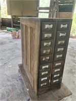Vintage card catalog 12"x25"x30" tall , wood with