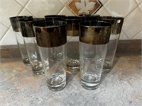 Set of 8 Thick Silver Rim Glasses