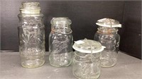 2 Ball jars w/glass and  Atlas jar, E-Z Seal