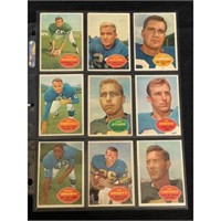 (9) 1960 Topps Football Cards With Stars