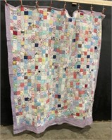 Early 1900s Hand Sewn Feedbag Quilt.