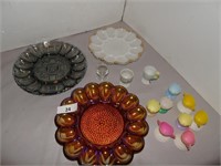 Egg plates (One is carnival, possibly 2)