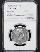 1883 Hawaii Silver Half Dollar NGC XF Cleaned